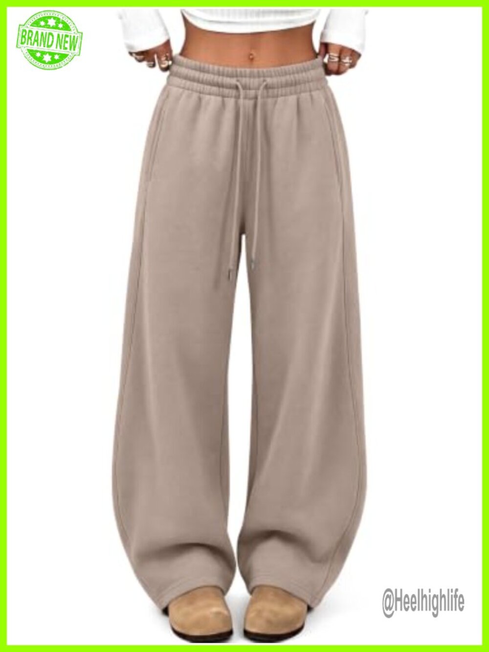 Women's Wide Leg Fleece Sweatpants Baggy Jogger Cotton Workout Pants